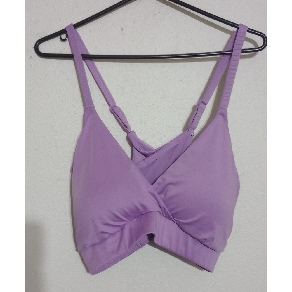 Torrid Curve Purple Wrap Front Wireless Bralette Strappy Back Size 4X